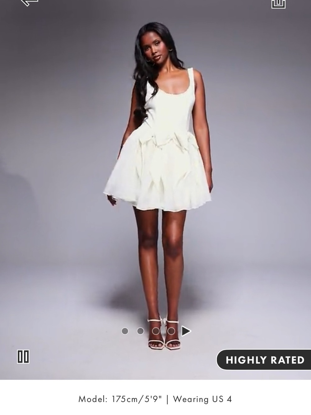 ASOS Luxe pearl embellished corset mini dress with bows in cream - Bridal NWT - Picture 5 of 6